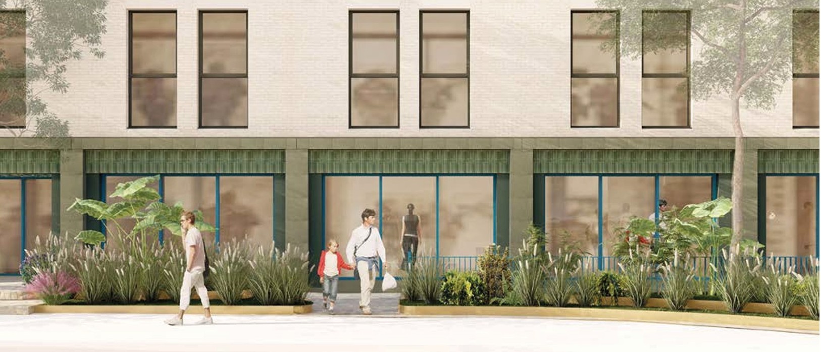 Entrance long render view